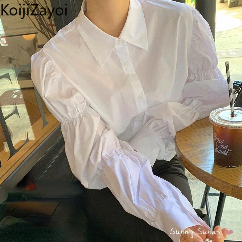 Koijizayoi White Long Sleeves Shirt Woman Fashion Korean Blouse Turn Down Collar Chic Korean Single Breasted Blusas Spring Tops
Koijizayoi White Long Sleeves Shirt Woman Fashion Korean Blouse Turn Down Collar Chic Korean Single Breasted Blusas Spring Tops