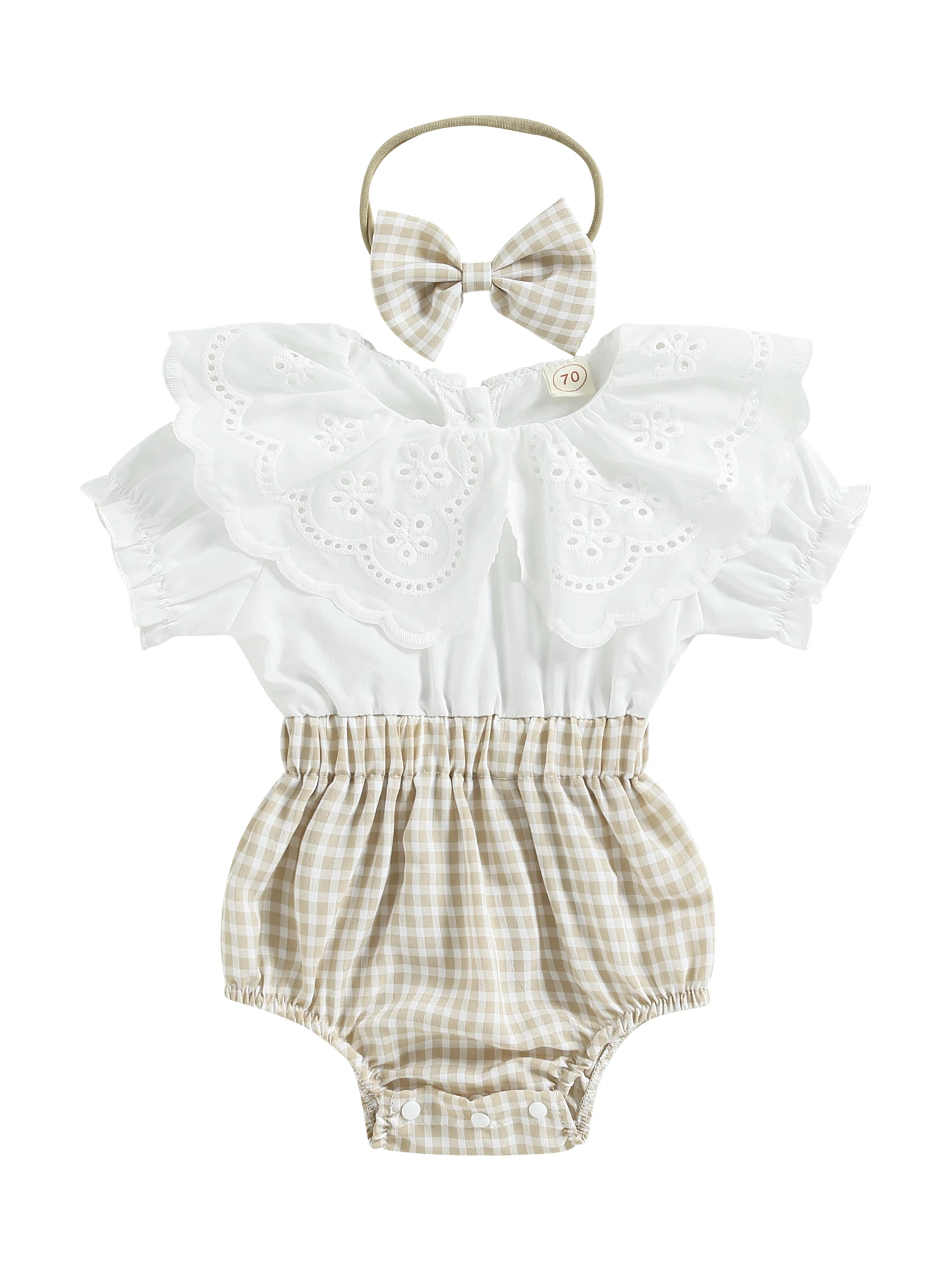 Baby Girls Floral Print Romper Set Sleeveless Crew Neck Ruffled Jumpsuit with Matching Headband and Bow Detail
Baby Girls Floral Print Romper Set Sleeveless Crew Neck Ruffled Jumpsuit with Matching Headband and Bow Detail