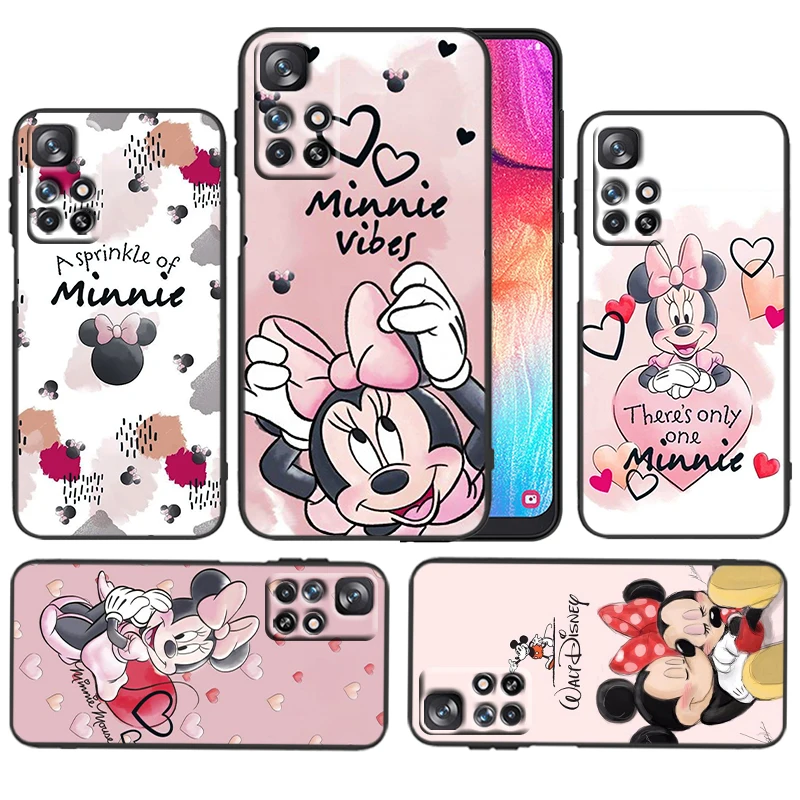 

Disney Pink Mickey Mouse For Xiaomi Redmi 11 Prime 10 10X 9T 9C 9C 8 A1 K50 K40S Gaming 4G 5G Silicone Black Phone Case