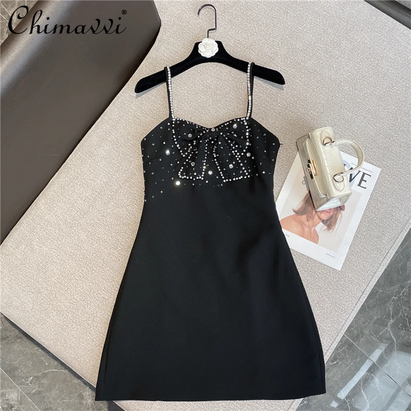 2022 Spring Summer New Ladies Fashionable Sweet Handmade Rhinestone Dress Women's Sexy Elegant Solid Bow Slimming Sling Dress
2022 Spring Summer New Ladies Fashionable Sweet Handmade Rhinestone Dress Women's Sexy Elegant Solid Bow Slimming Sling Dress