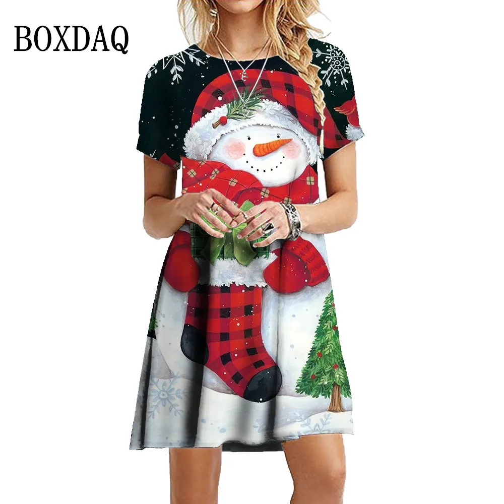 3D Christmas Snowman Print Women Dresses Short Sleeve O-Neck Fashion Cute Christmas Style Short Dress Oversize Casual Mini Dress
3D Christmas Snowman Print Women Dresses Short Sleeve O-Neck Fashion Cute Christmas Style Short Dress Oversize Casual Mini Dress