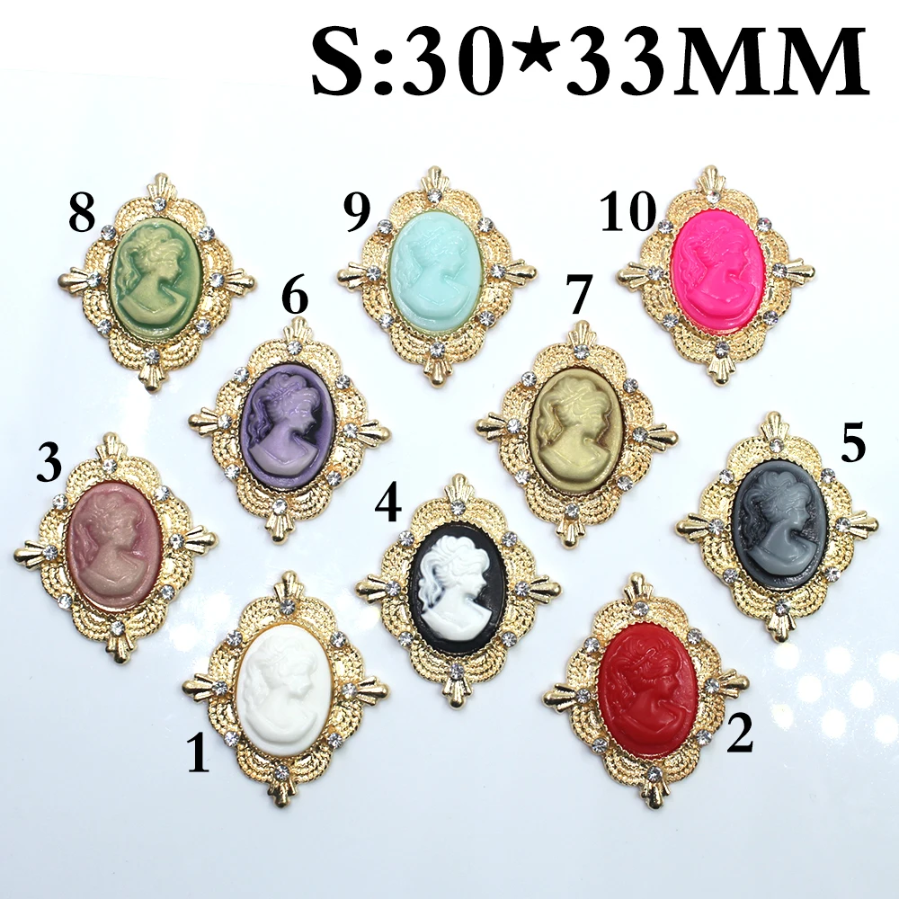 10PCS 30*33MM NEW Beauty Head Button Rhinestone Gold Alloy Buttons Diy Flatback Embellishments Dress Decoration Accessories
10PCS 30*33MM NEW Beauty Head Button Rhinestone Gold Alloy Buttons Diy Flatback Embellishments Dress Decoration Accessories
