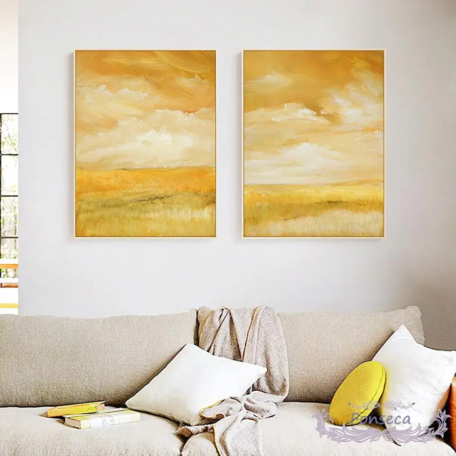 Abstract Impressionist Canvas Paintings Yellow Orange Grassland Sky Scene Posters and Prints Wall Art Pictures Interior Decor
Abstract Impressionist Canvas Paintings Yellow Orange Grassland Sky Scene Posters and Prints Wall Art Pictures Interior Decor