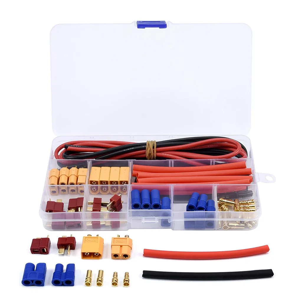 Deans T Plug EC3 XT60 Male / Female Connector 14AWG Silicone Wire Heat Shrink Tubes for RC FPV Drone Car Lipo Battery
Deans T Plug EC3 XT60 Male / Female Connector 14AWG Silicone Wire Heat Shrink Tubes for RC FPV Drone Car Lipo Battery