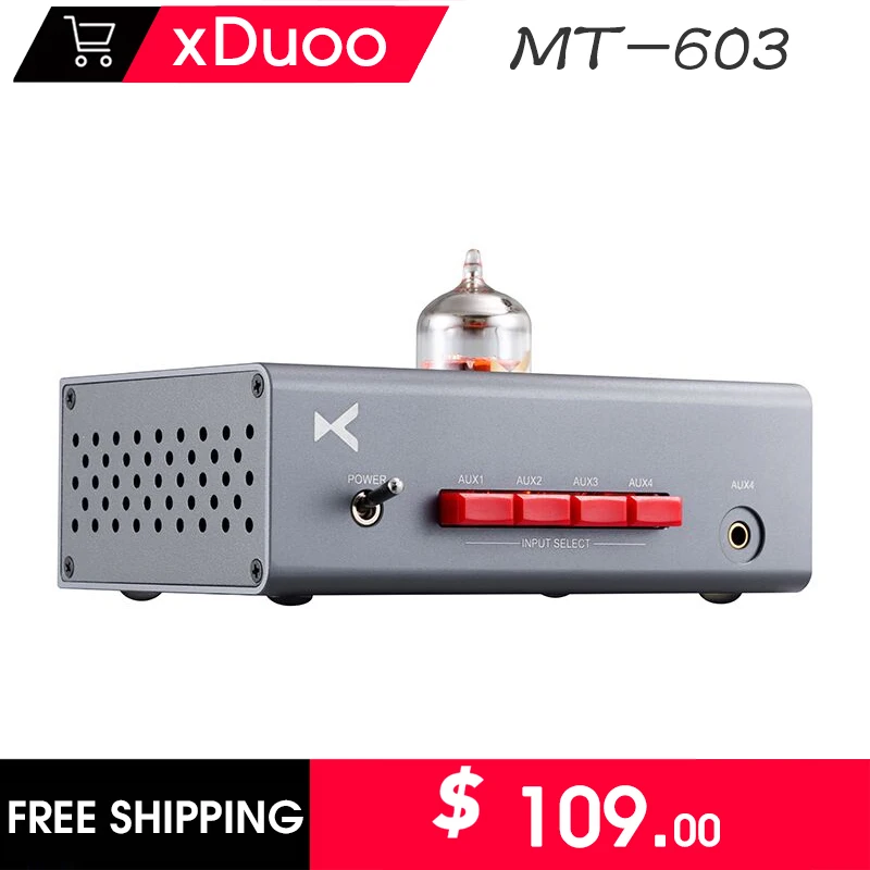 

XDUOO MT-603 Multiple Pre-Amp 4 Audio Input, One Audio Output 12AU7 Tube Amplifier MT603