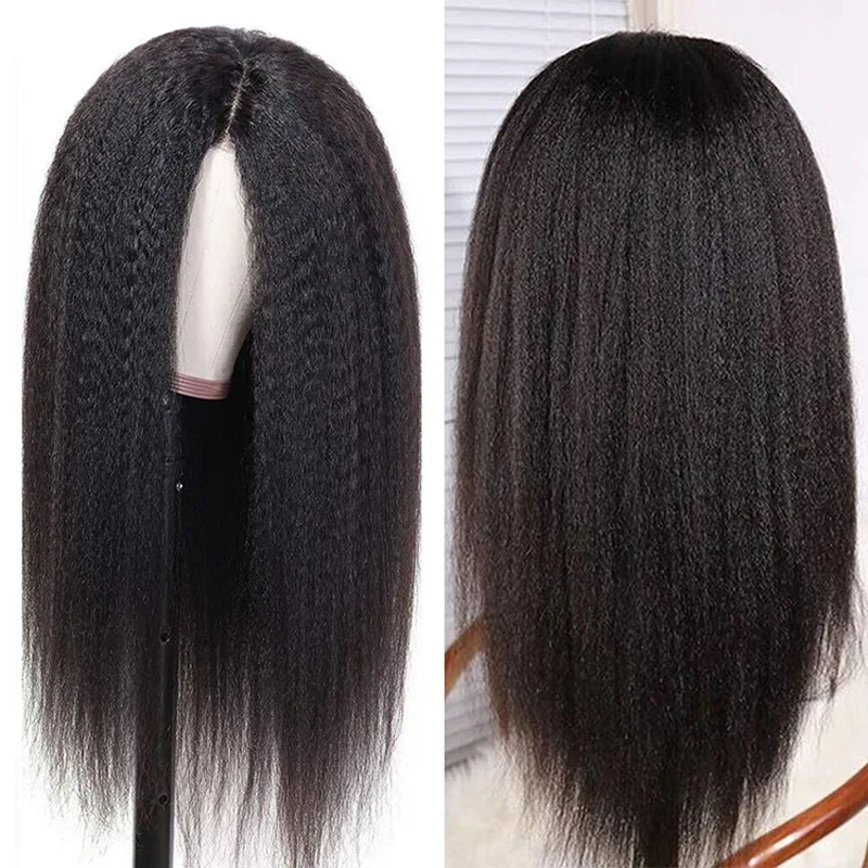 Kinky Straight Lace Frontal Wig Human Hair Virgin Brazilian Hair U Part Wigs Lace Closure for Black Women
Kinky Straight Lace Frontal Wig Human Hair Virgin Brazilian Hair U Part Wigs Lace Closure for Black Women
