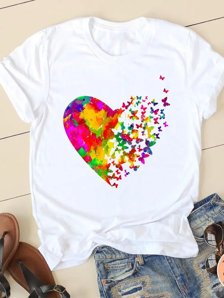 Print T-shirts Clothing Women T Clothes Short Sleeve Ladies Butterfly Love Heart Lovely Summer Casual Fashion Female Graphic Tee
Print T-shirts Clothing Women T Clothes Short Sleeve Ladies Butterfly Love Heart Lovely Summer Casual Fashion Female Graphic Tee