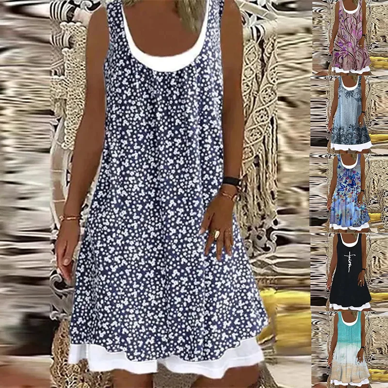 2022 Spring/Summer Casual Ladies A-line Skirt Sleeveless 3D Printed Dress Floral Text Polka Dot Print Knee-Length Skirt XS-8XL
2022 Spring/Summer Casual Ladies A-line Skirt Sleeveless 3D Printed Dress Floral Text Polka Dot Print Knee-Length Skirt XS-8XL