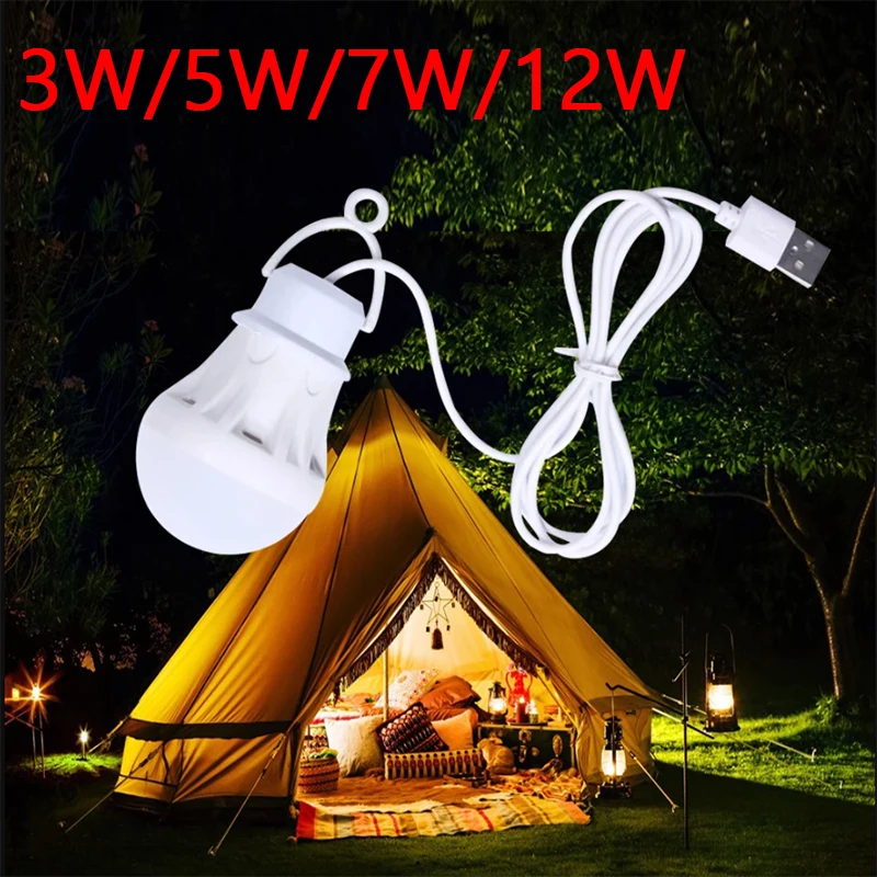 

1pcs 3W/5W/7W Power Portable Lantern Camp Lights USB Bulb Outdoor Camping Multi Tool