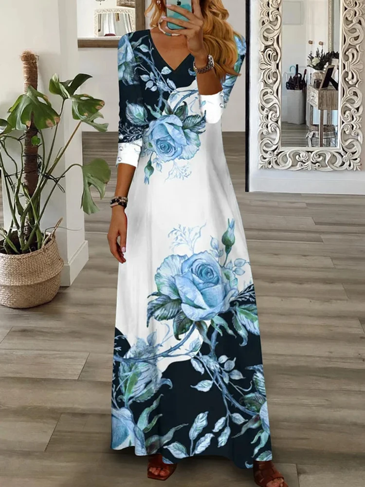 New Women Fashion Bohemian Maxi Dress Loungewear Long Sleeve Spring Summer V-Neck Elegant Ladies Party Dress Streetwear Vestidos
New Women Fashion Bohemian Maxi Dress Loungewear Long Sleeve Spring Summer V-Neck Elegant Ladies Party Dress Streetwear Vestidos
