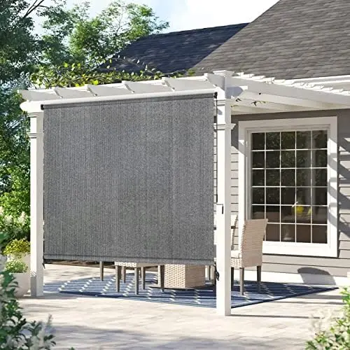 Roller Shades 8'(W) x 6'(H), Exterior Cordless Shades Roll up Outdoor Blinds for Porch Gazebo, Mocha
Roller Shades 8'(W) x 6'(H), Exterior Cordless Shades Roll up Outdoor Blinds for Porch Gazebo, Mocha