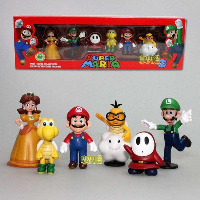 6Pcs/lot 3-7cm Super Mario Bros PVC Action Luigi Yoshi Donkey Kong Mushroom Figure Dolls Model Toys Collection Set Gift for Kids
6Pcs/lot 3-7cm Super Mario Bros PVC Action Luigi Yoshi Donkey Kong Mushroom Figure Dolls Model Toys Collection Set Gift for Kids