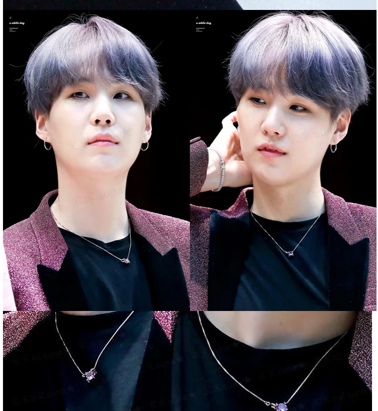 2022 Korean Wave New SUGA Min Yoongi Peach Heart Necklace Purple Rhinestone Temperament SUGA PICK NECKLACE Celebrity Accessories
2022 Korean Wave New SUGA Min Yoongi Peach Heart Necklace Purple Rhinestone Temperament SUGA PICK NECKLACE Celebrity Accessories