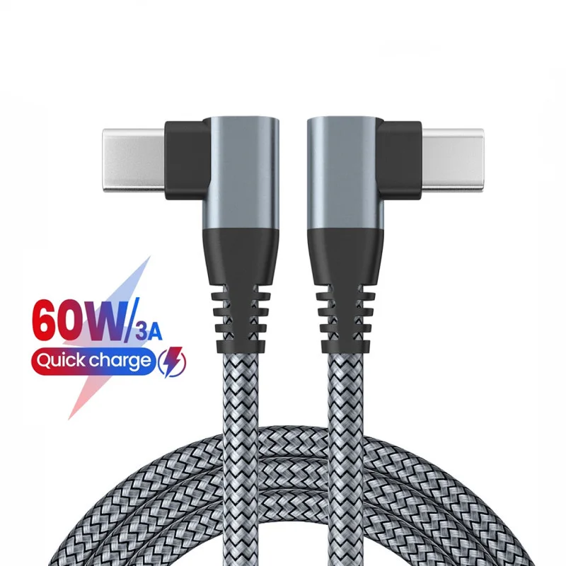 Double Type C Cable 90 Degree Right Angle Elbow Data Cord 60W PD Fast Charging Type C To USB C Cable For Huawei Xiaomi Samsung
Double Type C Cable 90 Degree Right Angle Elbow Data Cord 60W PD Fast Charging Type C To USB C Cable For Huawei Xiaomi Samsung