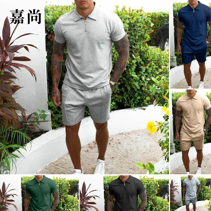 2021 Summer Hot Style Men's Casual Lapel Short-sleeved Slim Shorts Suit Men's Two-piece Suit
2021 Summer Hot Style Men's Casual Lapel Short-sleeved Slim Shorts Suit Men's Two-piece Suit