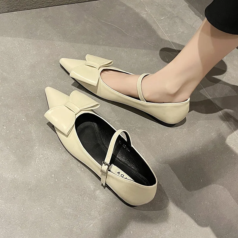 Korean Shoes Women's Heels Casual Female Sneakers Shallow Mouth Pointed Toe Bow-Knot Flats 2022 On Heels New Retro Butterfly Dre
Korean Shoes Women's Heels Casual Female Sneakers Shallow Mouth Pointed Toe Bow-Knot Flats 2022 On Heels New Retro Butterfly Dre