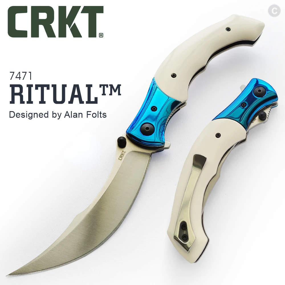 

CRKT 7471 Alan складной ритуальный складной нож 8Cr13Mov атласное персидское лезвие, полимерные или деревянные ручки уличные тактические охотничьи ножи