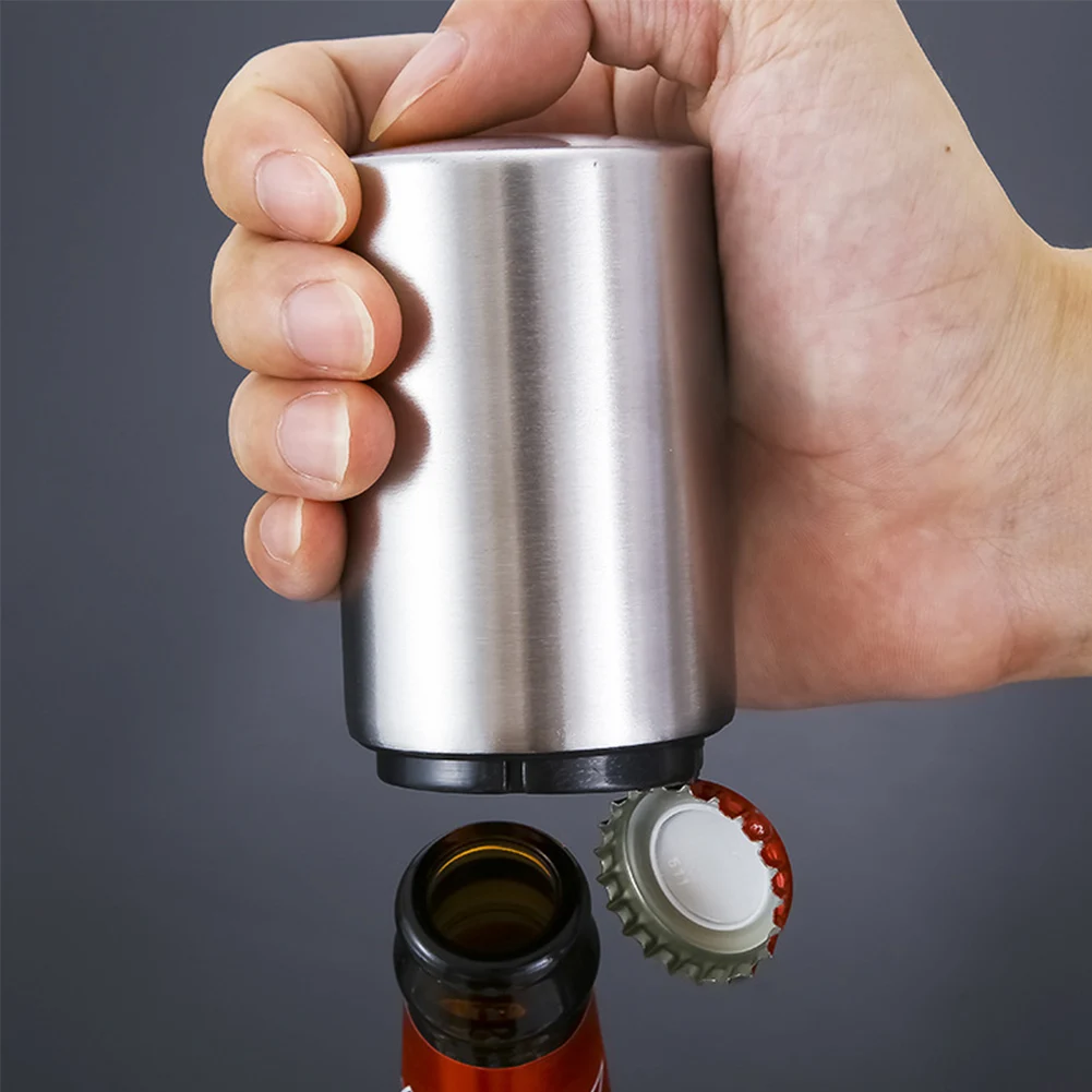 Stainless Steel Beer Bottle Opener Magnetic Cap Catcher Push Down Beer Soda Cap Red Wine Bottle Opener Kitchen Bar Accessories
Stainless Steel Beer Bottle Opener Magnetic Cap Catcher Push Down Beer Soda Cap Red Wine Bottle Opener Kitchen Bar Accessories