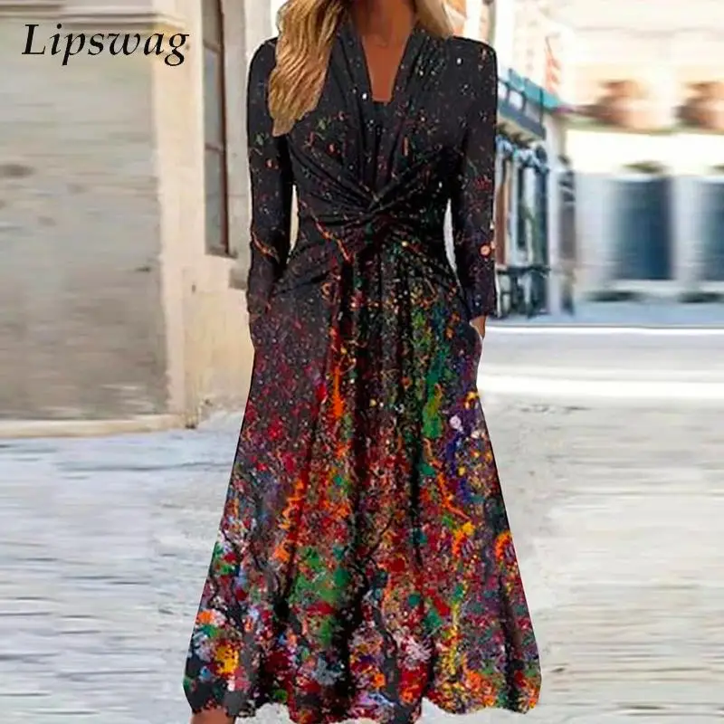 Женское винтажное платье-пуловер с V-образным вырезом 
Женское винтажное платье-пуловер с V-образным вырезом