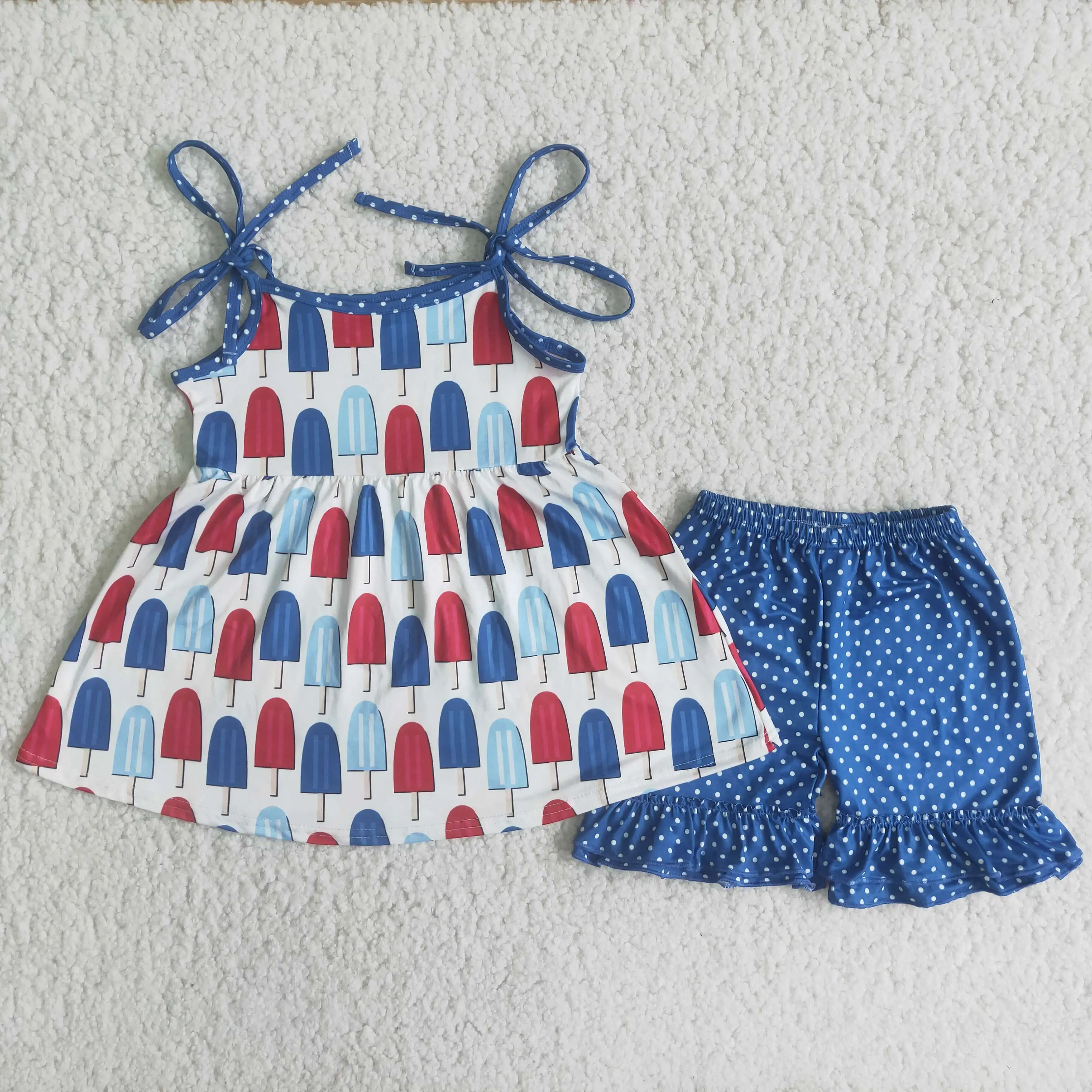 Toddler girl clothes summer sleeveless blue ruffle spot girls short sets refreshing girls boutique outfits
Toddler girl clothes summer sleeveless blue ruffle spot girls short sets refreshing girls boutique outfits