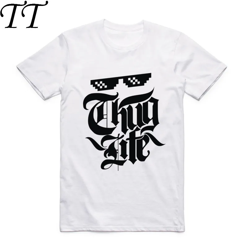 

Fashion Men Thug Life T-shirt Short Sleeve O-Neck Summer Tupac 2pac Hip Hop Rap Hipster Streetwear Cool Top Tee Funny T Shirt
