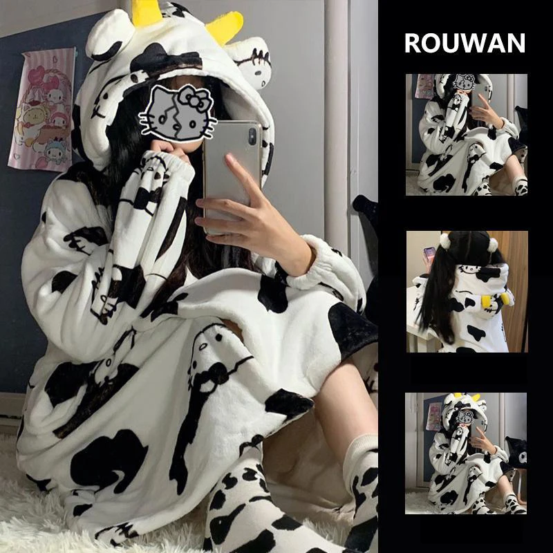 Anime Hello Kitty Plush Pajamas Kawaii Sanrioes Kt Cat Nightgown Women Cartoon Winter Thickened Nightwear Sweet Home Wear Gift
Anime Hello Kitty Plush Pajamas Kawaii Sanrioes Kt Cat Nightgown Women Cartoon Winter Thickened Nightwear Sweet Home Wear Gift
