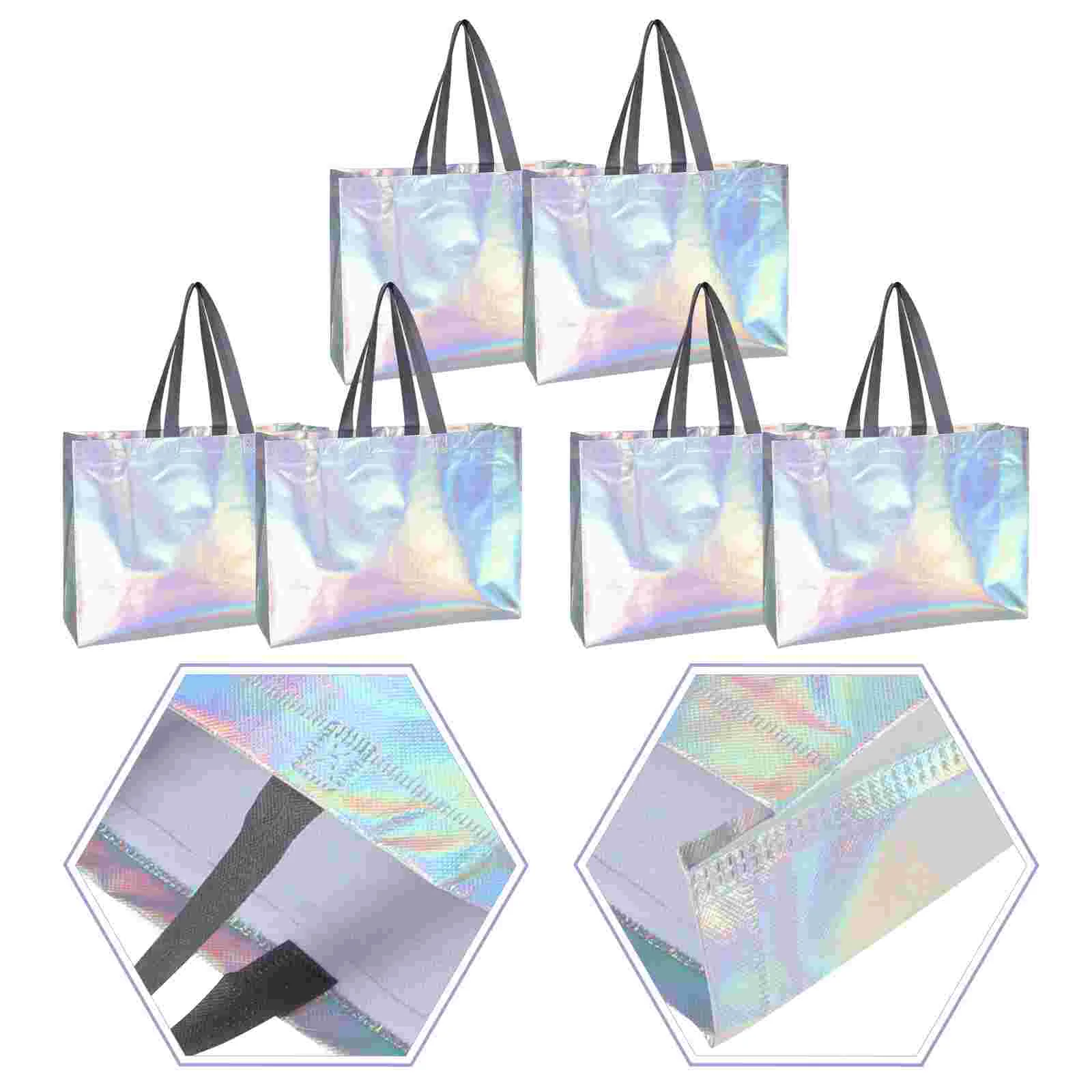 Bag Gift Tote Reusable Party Grocery Holographic Iridescent Shopping Candy Wrapping Non Wovenpackaging Silver Pouch Favor Treat
Bag Gift Tote Reusable Party Grocery Holographic Iridescent Shopping Candy Wrapping Non Wovenpackaging Silver Pouch Favor Treat