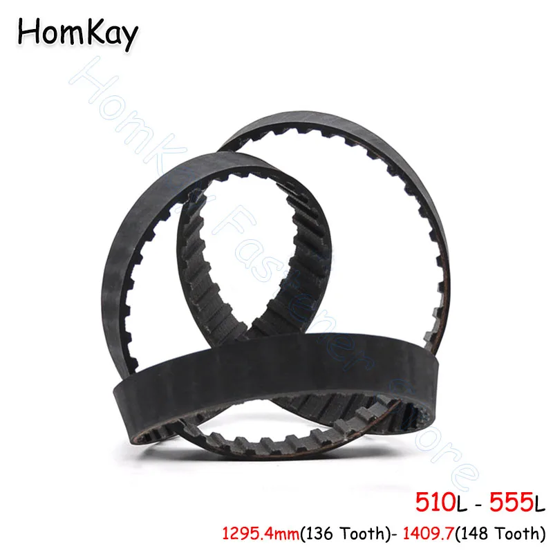 

L Timing Belt Rubber Closed-loop Transmission Belts Pitch 9.525mm No.Tooth 136 137 138 140 142 143 144 - 148Pcs width 20 25mm