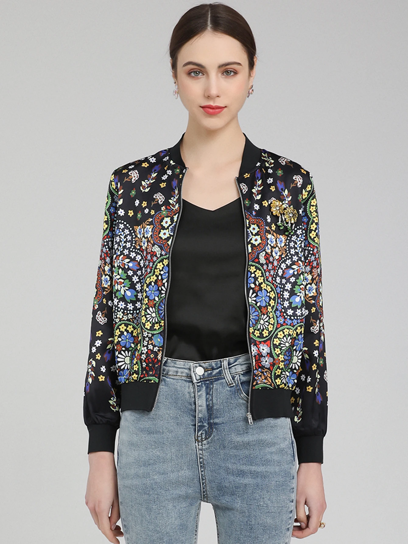 MoaaYina Fashion Designer Spring Summer Balck Jacket Women Long sleeve Beading Crystal Casual Jacket Coat 
MoaaYina Fashion Designer Spring Summer Balck Jacket Women Long sleeve Beading Crystal Casual Jacket Coat