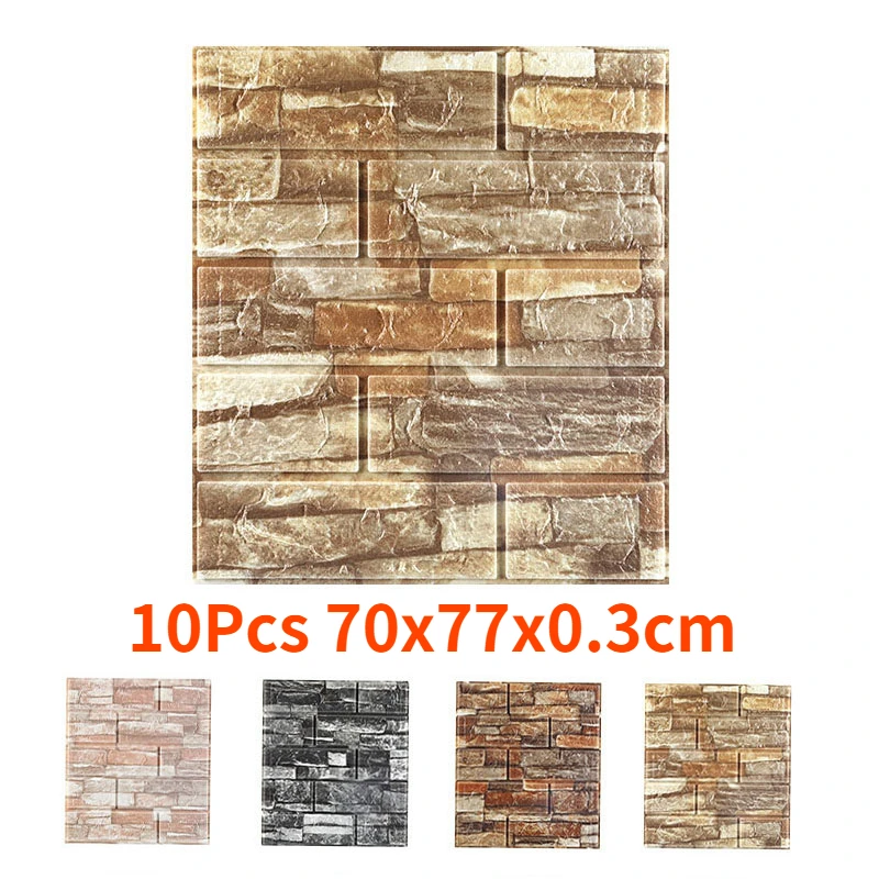 10pcs 3D Imitation Brick Wall Sticker Retro Bedroom Office Decoration Waterproof Self Adhesive Wallpaper for Home Luxury Decor
10pcs 3D Imitation Brick Wall Sticker Retro Bedroom Office Decoration Waterproof Self Adhesive Wallpaper for Home Luxury Decor
