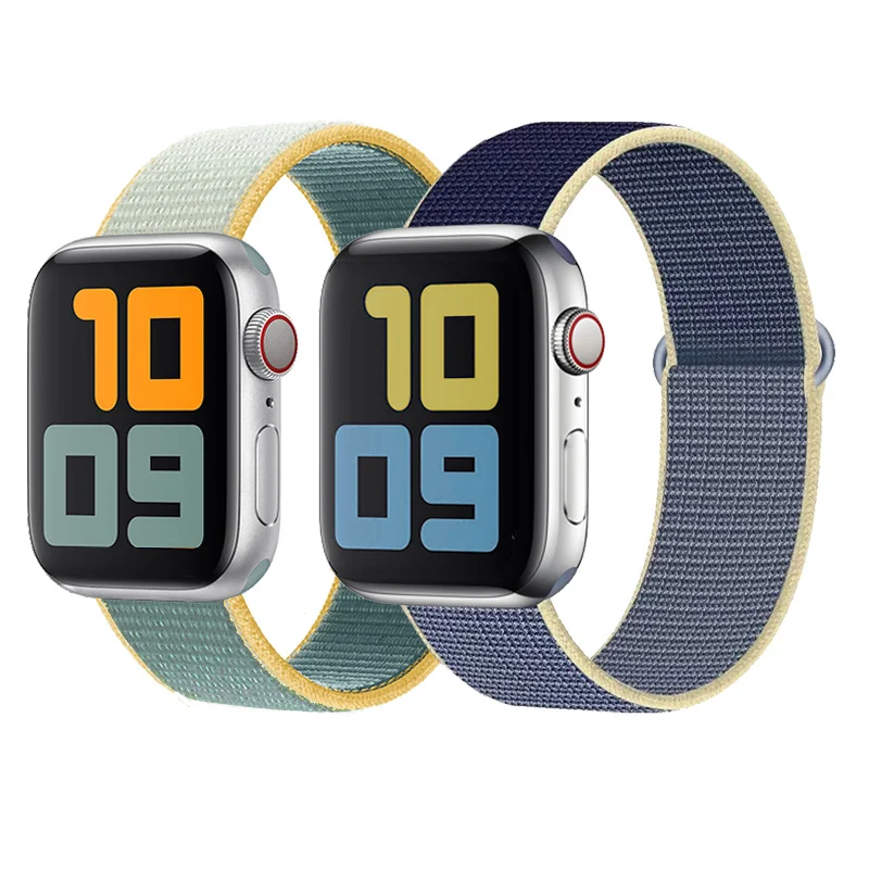 Ремешок нейлоновый для Apple Watch band 44 мм 40 браслет смарт-часов correa 38/42 iWatch Series 7 6 5 4 SE 45