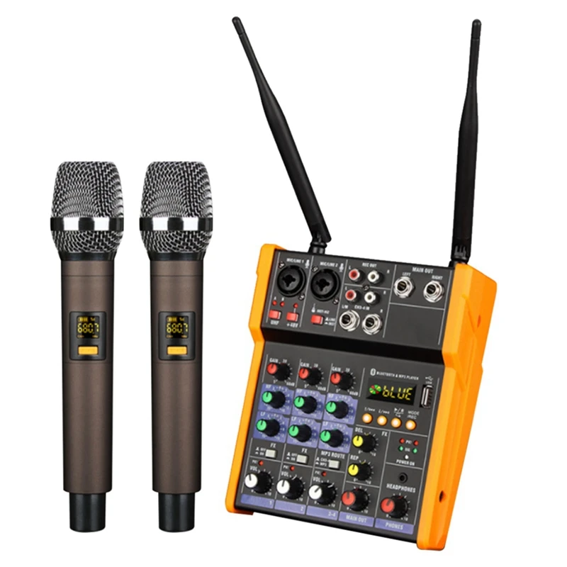 RISE-4 Channel Audio Mixer Console With 48V Power Supply Wireless Microphone Sound Mixing With Bluetooth USB Mini Dj Mixer
RISE-4 Channel Audio Mixer Console With 48V Power Supply Wireless Microphone Sound Mixing With Bluetooth USB Mini Dj Mixer