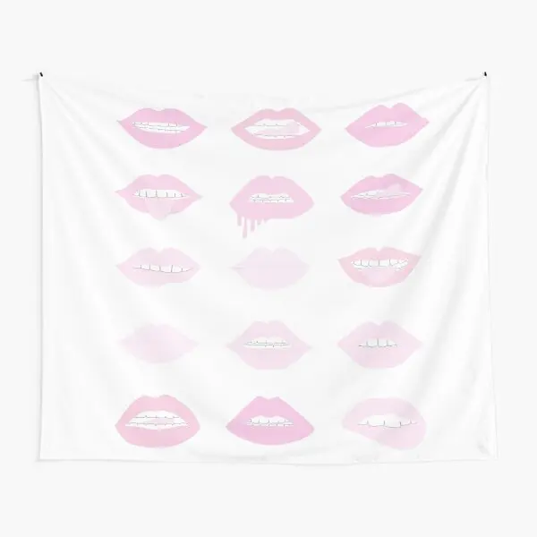

Pink And Blush Lipstick Lips Tapestry Yoga Art Hanging Room Bedspread Mat Decor Blanket Home Living Towel Wall Bedroom Travel
