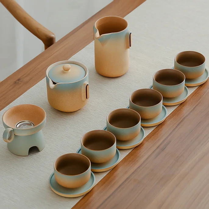 

Vintage Japanese Tea Cup Set Porcelain Ceramic Gift Teapot Strainer Simple Kung Fu Tea Set Living Room Teteras Teaware