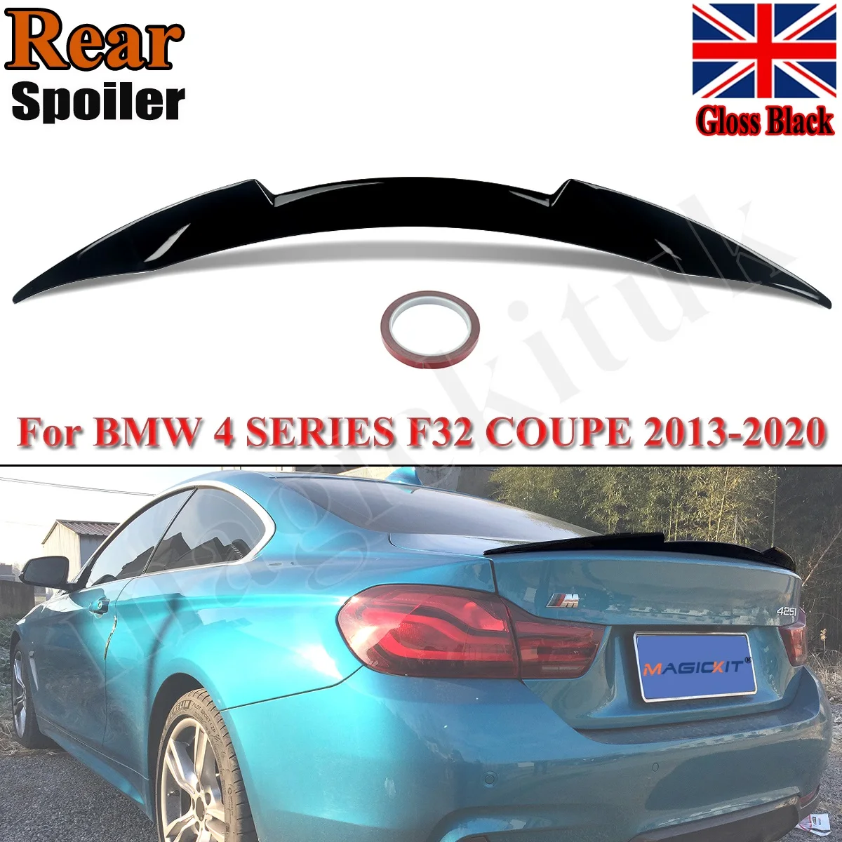 MagicKit Rear Black Spoiler Wing Lip Fit For BMW 4 Series F32 Coupe 435i 428i 2014-2019
MagicKit Rear Black Spoiler Wing Lip Fit For BMW 4 Series F32 Coupe 435i 428i 2014-2019