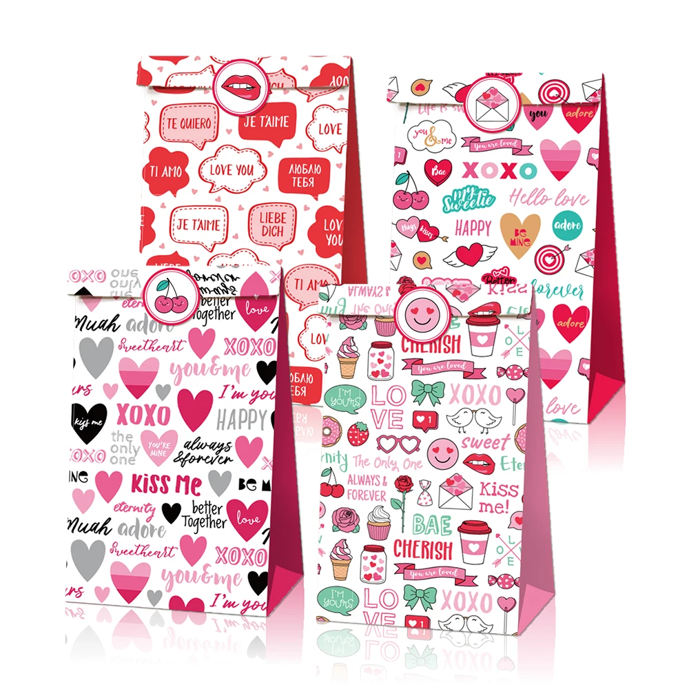LB054 12Pcs Sweet Heart Rose Wedding Valentine's Day Birthday Party Candy Kraft Paper Gift Bags with Sticker Bride Party Decors 
LB054 12Pcs Sweet Heart Rose Wedding Valentine's Day Birthday Party Candy Kraft Paper Gift Bags with Sticker Bride Party Decors