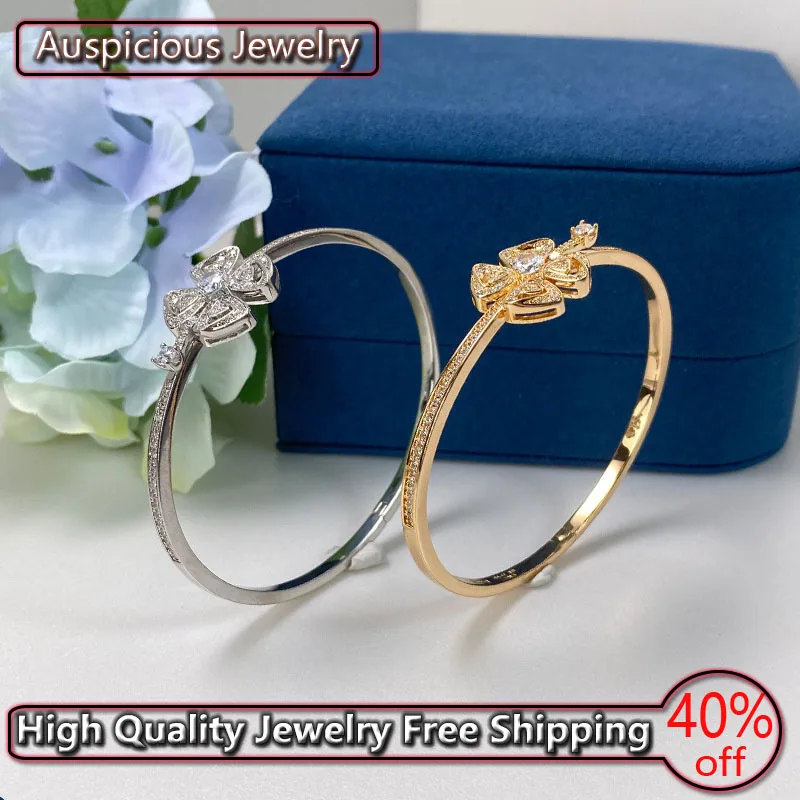 Silver Rose Gold Color Simple Fashion Four Leaf Flower Bracelet Elegant Women's High Quality Luxury Jewelry Valentine's Day Gift
Silver Rose Gold Color Simple Fashion Four Leaf Flower Bracelet Elegant Women's High Quality Luxury Jewelry Valentine's Day Gift