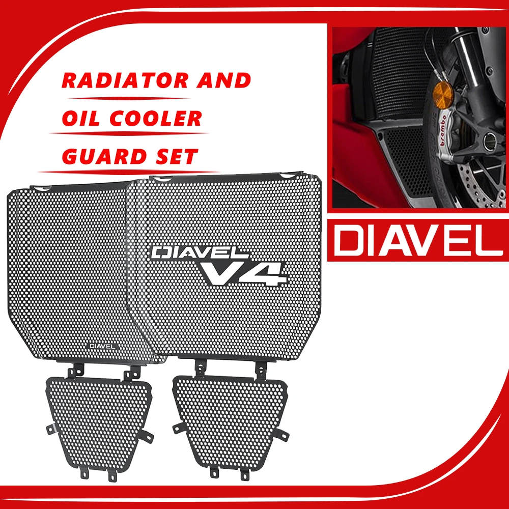 DIAVEL V4 Aluminum Radiator Guard Grille Oil Cooler Guard Set Protection Motorcycle Accessories For Ducati Diavel V4 2023 2024
DIAVEL V4 Aluminum Radiator Guard Grille Oil Cooler Guard Set Protection Motorcycle Accessories For Ducati Diavel V4 2023 2024