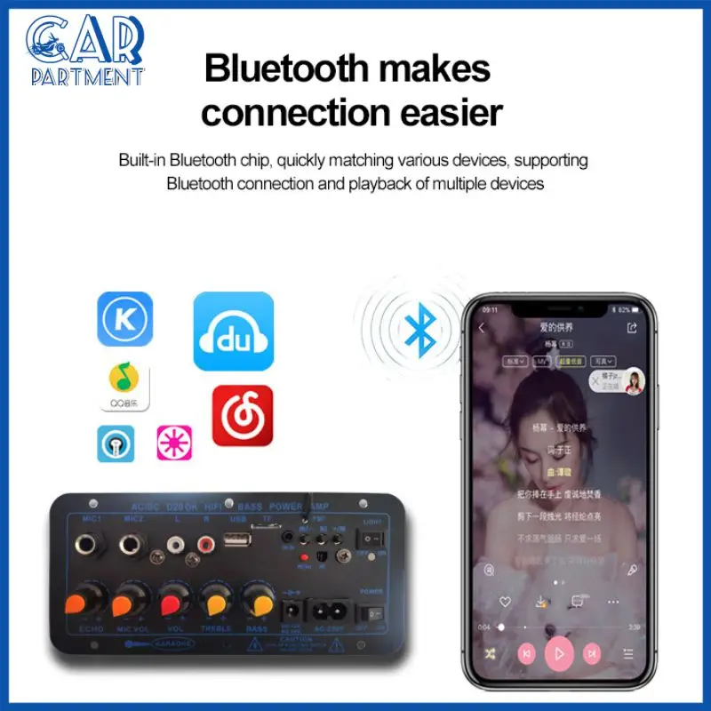 Портативный Bluetooth усилитель мощности, Bluetooth караоке усилители переменного тока 220 В, многофункциональный цифровой усилитель мощности, автомобильные принадлежности
Портативный Bluetooth усилитель мощности, Bluetooth караоке усилители переменного тока 220 В, многофункциональный цифровой усилитель мощности, автомобильные принадлежности