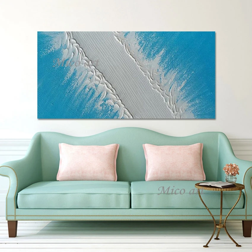 Modern Art Sea Wave Oil Painting No Frame Abstract Wall Picture For Restaurant White Blue Acrylic Texture Handmade Artwork
Modern Art Sea Wave Oil Painting No Frame Abstract Wall Picture For Restaurant White Blue Acrylic Texture Handmade Artwork