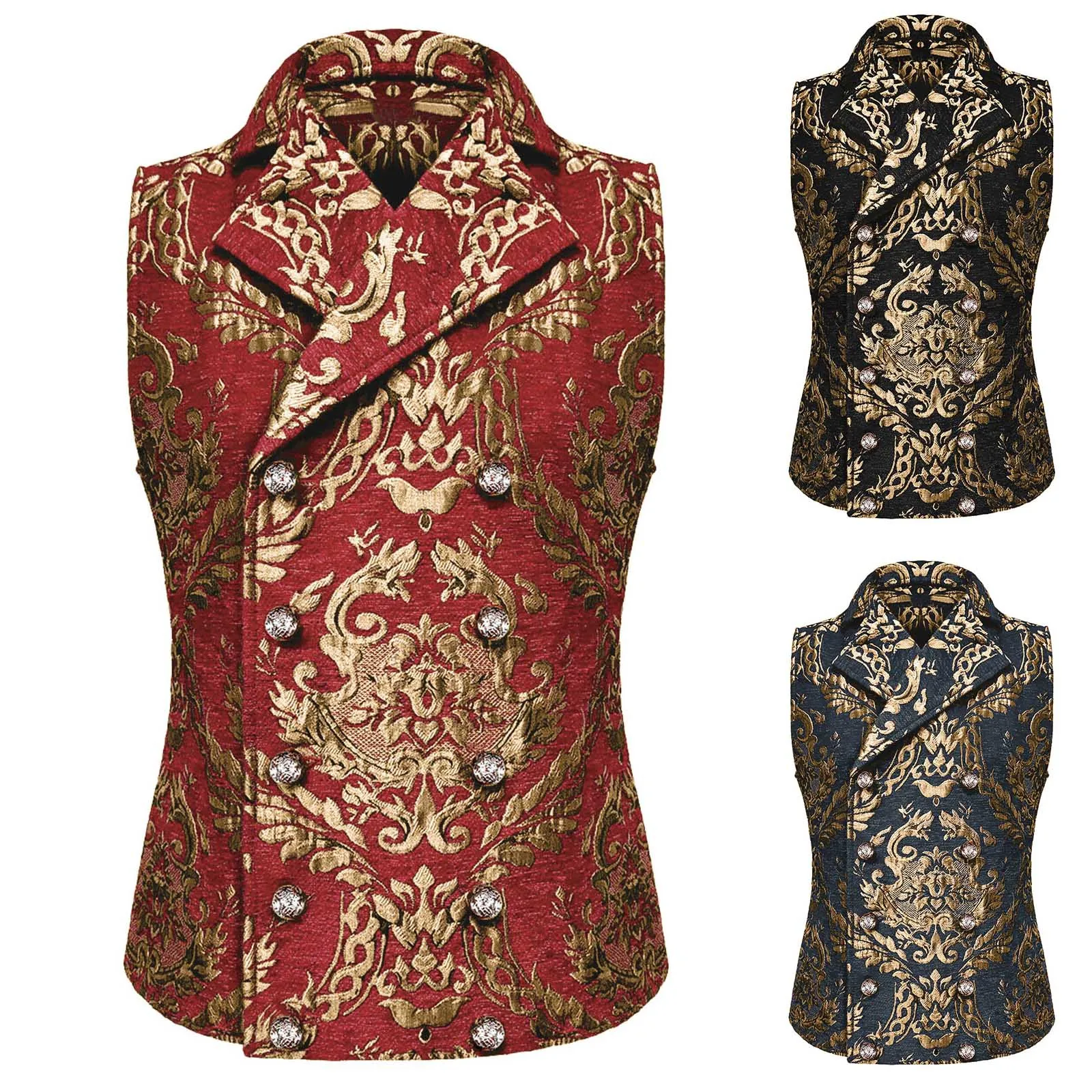Men Vintage Vest Waistcoat Victorian Black Steampunk Style Gothic Jacquard Swallow Top Noble Costume Male Blazer Suit Jackets
Men Vintage Vest Waistcoat Victorian Black Steampunk Style Gothic Jacquard Swallow Top Noble Costume Male Blazer Suit Jackets