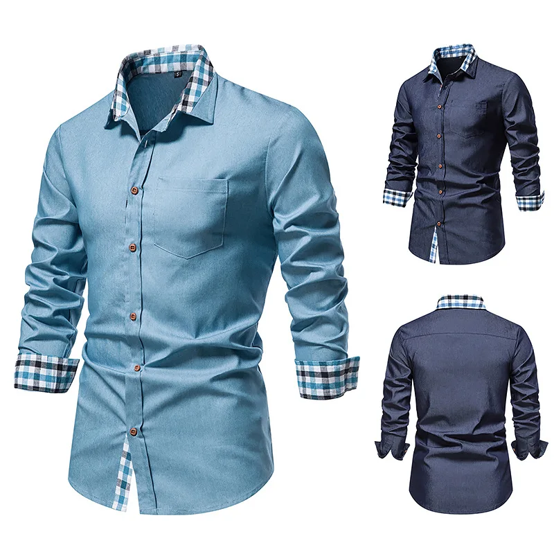 2022 Autumn New Men's Casual Formal Shirt Button Up Shirt Long Sleeve Denim Work Shirt
2022 Autumn New Men's Casual Formal Shirt Button Up Shirt Long Sleeve Denim Work Shirt