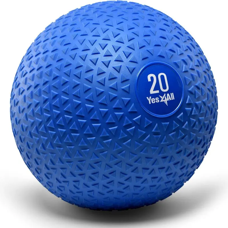 

20lbs Slam Medicine Ball Triangle Blue Yoga Fitness Balls Sports Pilates Birthing Fitball Exercise Training Workout Massage Gym