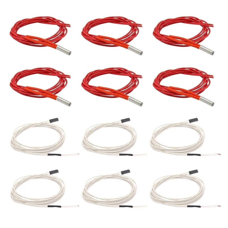 3D Printer Accessories (6Pcs 24V 40W 6 x 20 Heating Tube Pipe & 6Pcs NTC 3950 100K Thermistor) Hotend Kit
3D Printer Accessories (6Pcs 24V 40W 6 x 20 Heating Tube Pipe & 6Pcs NTC 3950 100K Thermistor) Hotend Kit