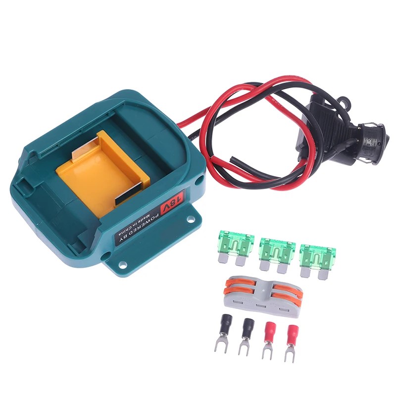 Преобразователь адаптера аккумулятора с предохранителем для литий-ионной батареи Makita 18 в, «сделай сам», электроинструмент, преобразователь аккумулятора, предохранители, коннектор, набор клемм
Преобразователь адаптера аккумулятора с предохранителем для литий-ионной батареи Makita 18 в, «сделай сам», электроинструмент, преобразователь аккумулятора, предохранители, коннектор, набор клемм