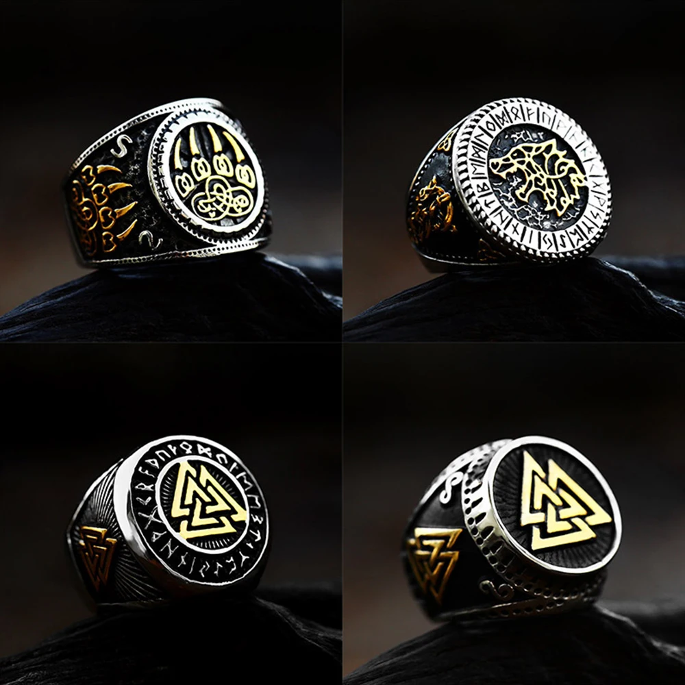 Nordic Vintage Valknut Ring For Men Fashion Punk Stainless Steel Rune Viking Ring Biker Amulet Jewelry Gifts Dropshipping
Nordic Vintage Valknut Ring For Men Fashion Punk Stainless Steel Rune Viking Ring Biker Amulet Jewelry Gifts Dropshipping