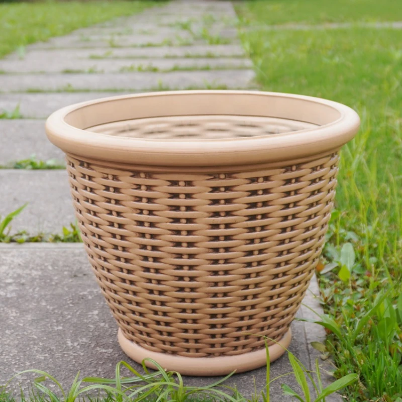 Imitated Rattan Flower Pot Classic Outdoor Garden Flowerpots Plastic Tall Plant Pot Round Rattan Planter
Imitated Rattan Flower Pot Classic Outdoor Garden Flowerpots Plastic Tall Plant Pot Round Rattan Planter