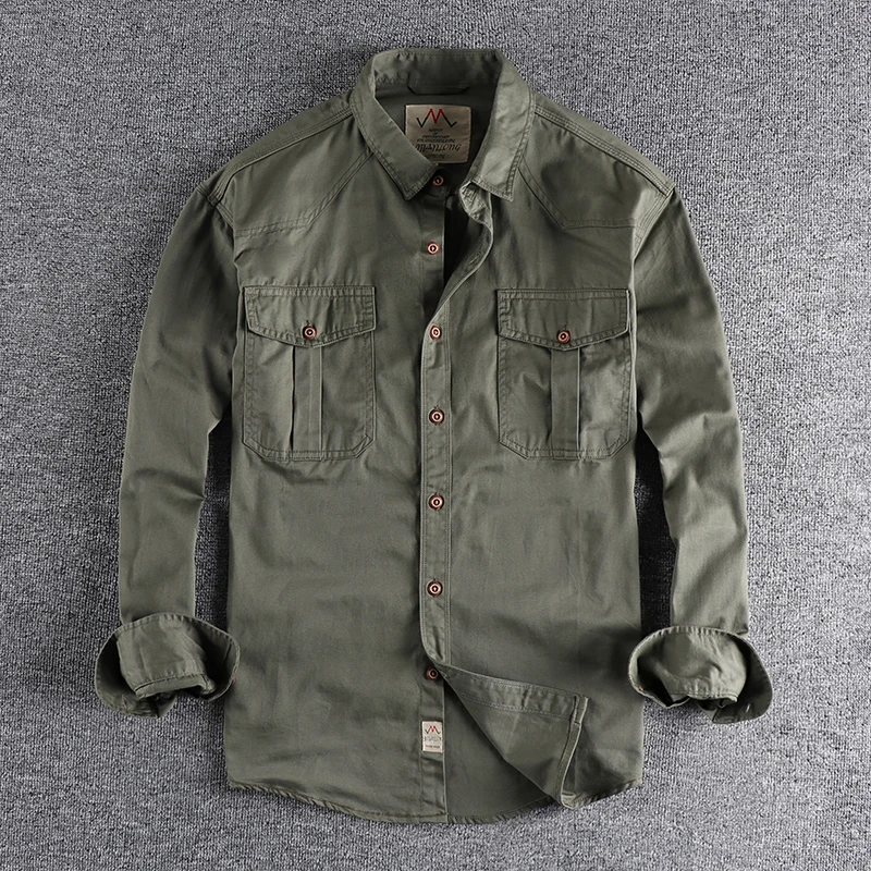 Slightly Dropped Shoulder Washed Woven Solid Color Workwear Shirt Men's Khaji Retro Trend Versatile Casual Shirt Jacket
Slightly Dropped Shoulder Washed Woven Solid Color Workwear Shirt Men's Khaji Retro Trend Versatile Casual Shirt Jacket