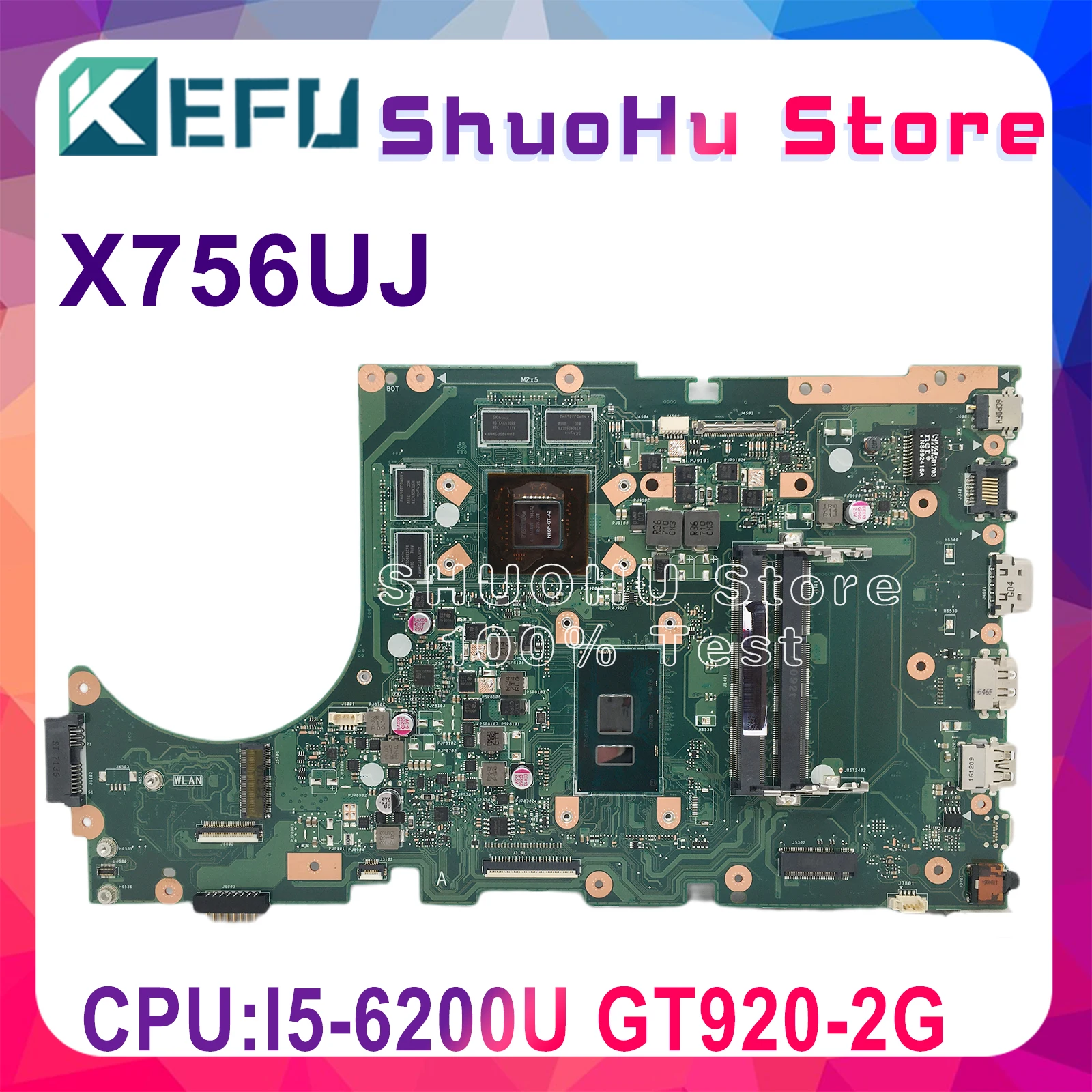 Материнская плата X756UV для ASUS X756U X756UJ X756UV X756UA X756UXM X756UVK, материнская плата для ноутбука GT920 DDR4 100%, протестирована
Материнская плата X756UV для ASUS X756U X756UJ X756UV X756UA X756UXM X756UVK, материнская плата для ноутбука GT920 DDR4 100%, протестирована