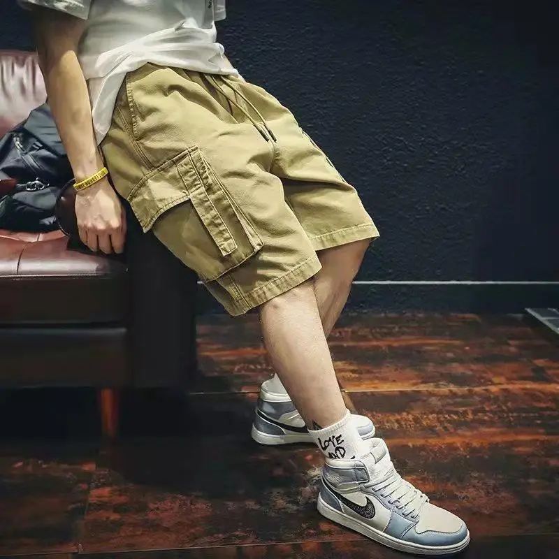 Men Khaki Cargo Shorts Tactical Joggers Army Shorts Work Casual Pants Male Multi Pockets Buttons Loose Wide Summer Shorts
Men Khaki Cargo Shorts Tactical Joggers Army Shorts Work Casual Pants Male Multi Pockets Buttons Loose Wide Summer Shorts